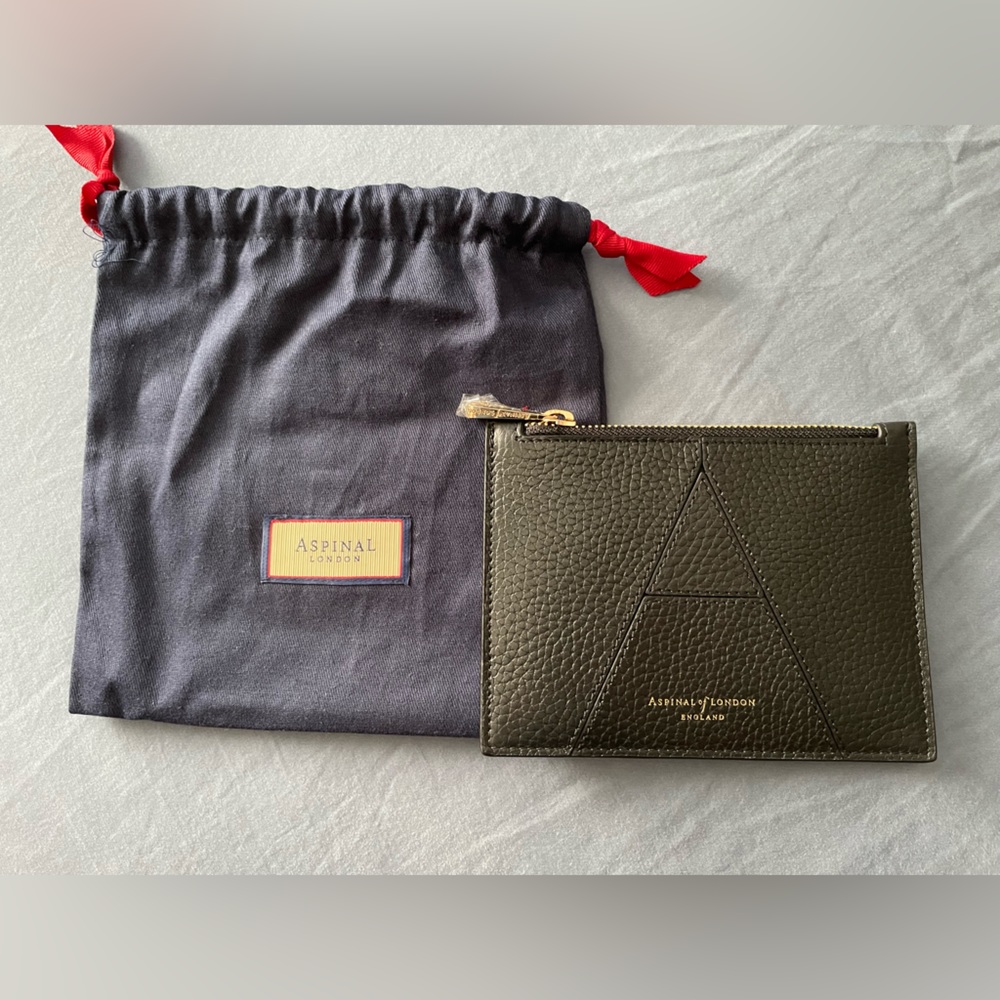 Aspinal of London Small Essential 'A' Pouch in Black Pebble